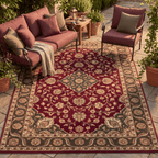 Clovewood Traditional Oriental Style Medallion Wine Olive Bone Washable Indoor Outdoor Entryway Rug - RugzellaDigital Print RugRugzellaRugzellaBBB526-RECT-24x47-60x120cmRGZLLA159681Rectangle2' x 3'11" (60x120 cm)RECTANGLE | Clovewood rectangle outdoor