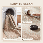 Coltsfoot Traditional Oriental Style Medallion Sage Ivory Rose Washable Indoor Outdoor Entryway Rug - RugzellaDigital Print RugRugzellaRugzellaBBB527-RECT-24x47-60x120cmRGZLLA160016Rectangle2' x 3'11" (60x120 cm)SHARED | Coltsfoot feature clean