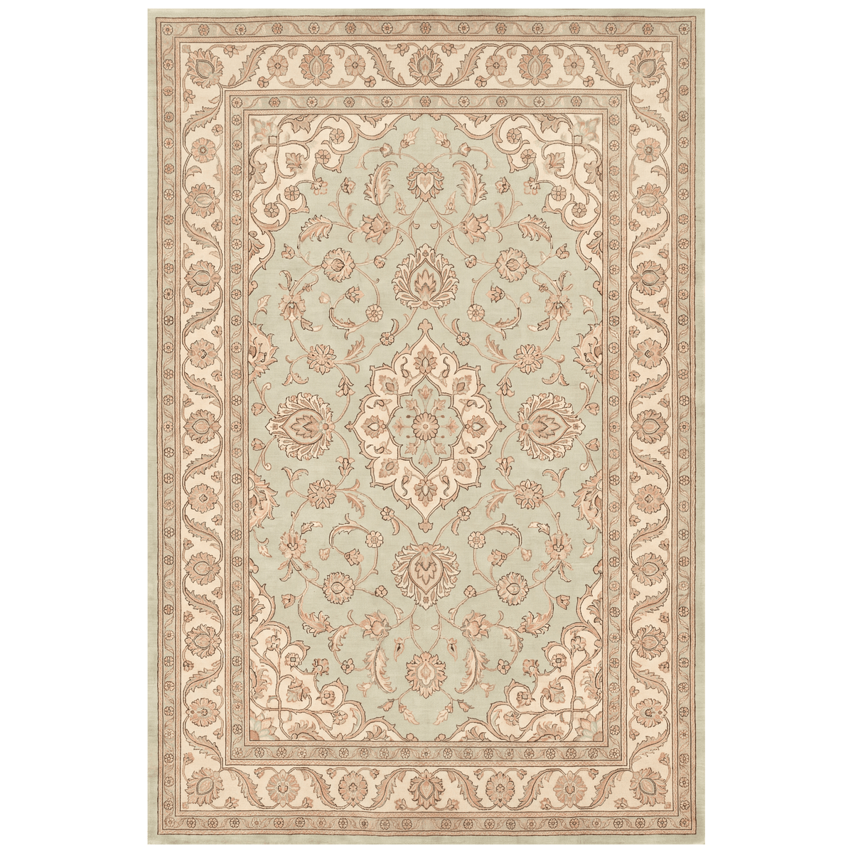 Coltsfoot Traditional Oriental Style Medallion Sage Ivory Rose Washable Indoor Outdoor Entryway Rug - RugzellaDigital Print RugRugzellaRugzellaBBB527-RECT-24x47-60x120cmRGZLLA160016Rectangle2' x 3'11" (60x120 cm)RECTANGLE | HERO | Coltsfoot rectangle