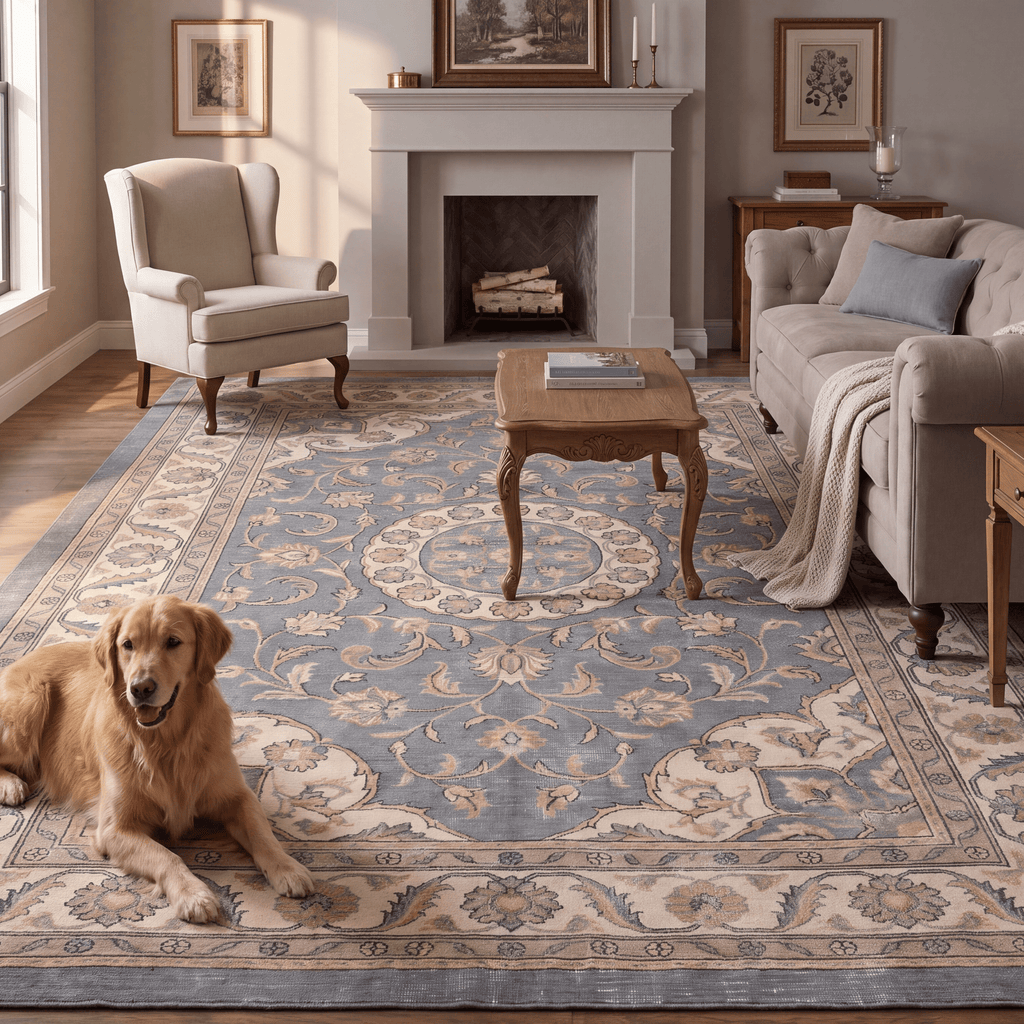 Coppice2 Traditional Medallion Border Slate Gray Bone Gold Washable Indoor Outdoor Entryway Rug - RugzellaDigital Print RugRugzellaRugzellaBBB411-RECT-24x47-60x120cmRGZLLA136231Rectangle2' x 3'11" (60x120 cm)RECTANGLE | Coppice2 rectangle livingroom