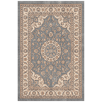 Coppice2 Traditional Medallion Border Slate Gray Bone Gold Washable Indoor Outdoor Entryway Rug - RugzellaDigital Print RugRugzellaRugzellaBBB411-RECT-24x47-60x120cmRGZLLA136231Rectangle2' x 3'11" (60x120 cm)RECTANGLE | HERO | Coppice2 rectangle