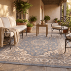 Coppice2 Traditional Medallion Border Slate Gray Bone Gold Washable Indoor Outdoor Entryway Rug - RugzellaDigital Print RugRugzellaRugzellaBBB411-RECT-24x47-60x120cmRGZLLA136231Rectangle2' x 3'11" (60x120 cm)RECTANGLE | Coppice2 rectangle outdoor