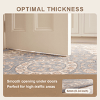 Coppice2 Traditional Medallion Border Slate Gray Bone Gold Washable Indoor Outdoor Entryway Rug - RugzellaDigital Print RugRugzellaRugzellaBBB411-RECT-24x47-60x120cmRGZLLA136231Rectangle2' x 3'11" (60x120 cm)SHARED | Coppice2 feature thickness