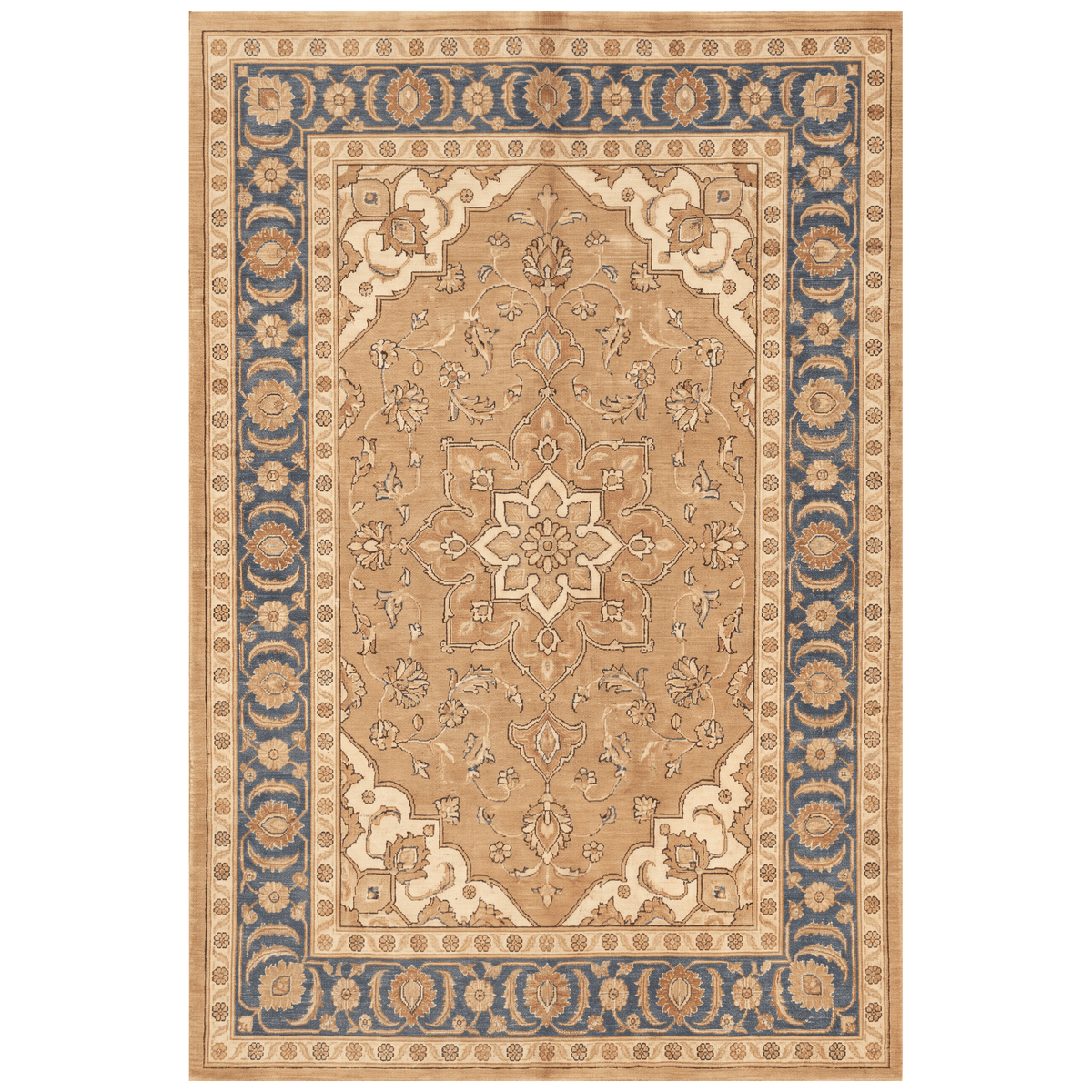 Coriander Traditional Oriental Style Medallion Camel Cream Indigo Washable Indoor Outdoor Entryway Rug - RugzellaDigital Print RugRugzellaRugzellaBBB529-RECT-24x47-60x120cmRGZLLA160351Rectangle2' x 3'11" (60x120 cm)RECTANGLE | HERO | Coriander rectangle