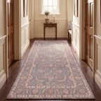 Courtyard2 Traditional Floral Border Slate Gray Bone Gold Washable Indoor Outdoor Entryway Rug - RugzellaDigital Print RugRugzellaRugzellaBBB402-RECT-24x47-60x120cmRGZLLA116466Rectangle2' x 3'11" (60x120 cm)RUNNER | Courtyard2 runner hallway