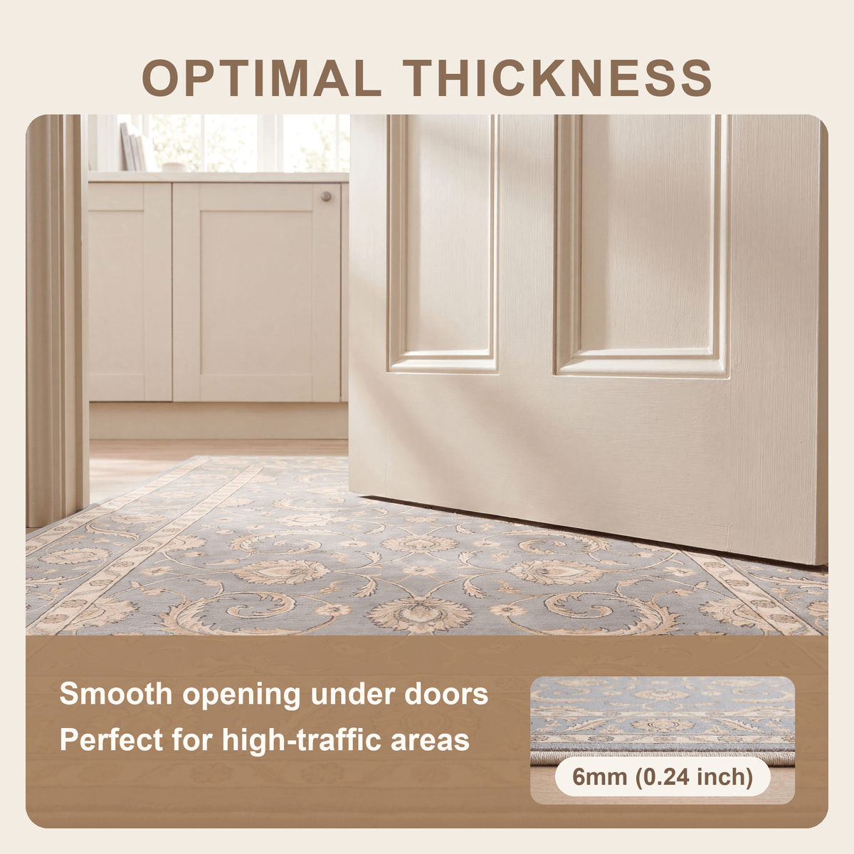 Courtyard2 Traditional Floral Border Slate Gray Bone Gold Washable Indoor Outdoor Entryway Rug - RugzellaDigital Print RugRugzellaRugzellaBBB402-RECT-24x47-60x120cmRGZLLA116466Rectangle2' x 3'11" (60x120 cm)SHARED | Courtyard2 feature thickness