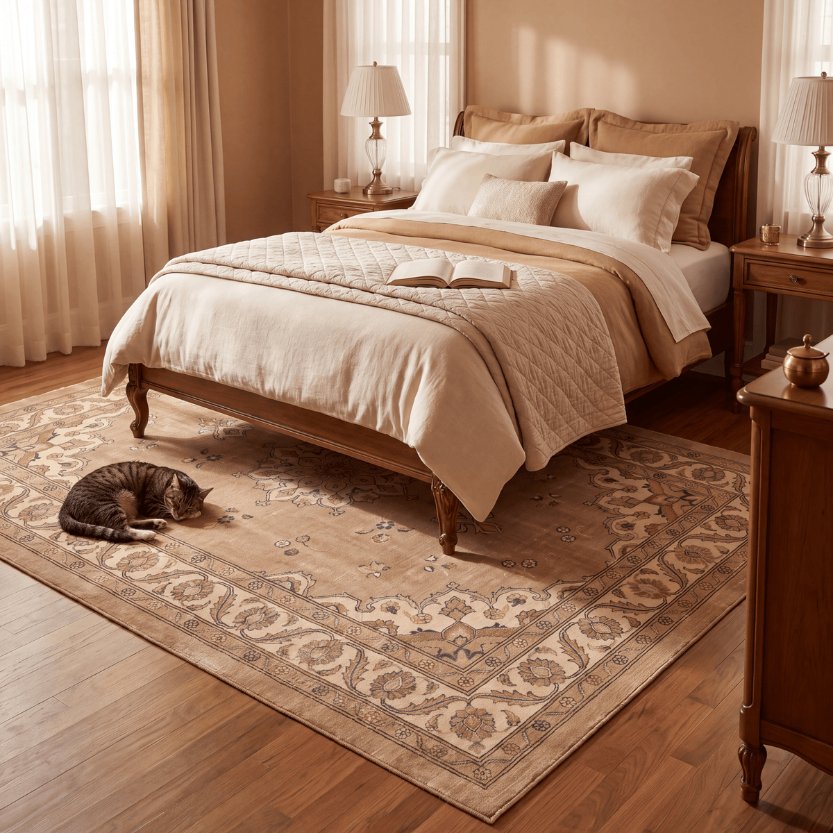 Cowbane Traditional Medallion Border Camel Cream Indigo Washable Indoor Outdoor Entryway Rug - RugzellaDigital Print RugRugzellaRugzellaBBB530-RECT-24x47-60x120cmRGZLLA160686Rectangle2' x 3'11" (60x120 cm)RECTANGLE | Cowbane rectangle bedroom