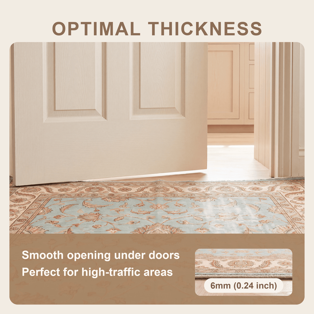 Cowparsley Traditional Distressed Medallion Teal Ivory Rust Washable Indoor Outdoor Entryway Rug - RugzellaDigital Print RugRugzellaRugzellaBBB531-RECT-24x47-60x120cmRGZLLA161021Rectangle2' x 3'11" (60x120 cm)SHARED | Cowparsley feature thickness
