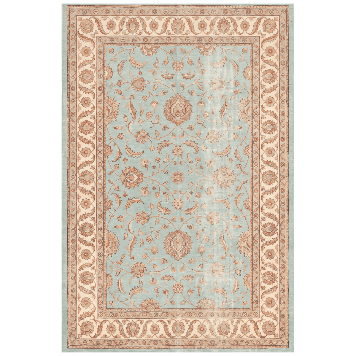 Cowparsley Traditional Distressed Medallion Teal Ivory Rust Washable Indoor Outdoor Entryway Rug - RugzellaDigital Print RugRugzellaRugzellaBBB531-RECT-24x47-60x120cmRGZLLA161021Rectangle2' x 3'11" (60x120 cm)RECTANGLE | HERO | Cowparsley rectangle