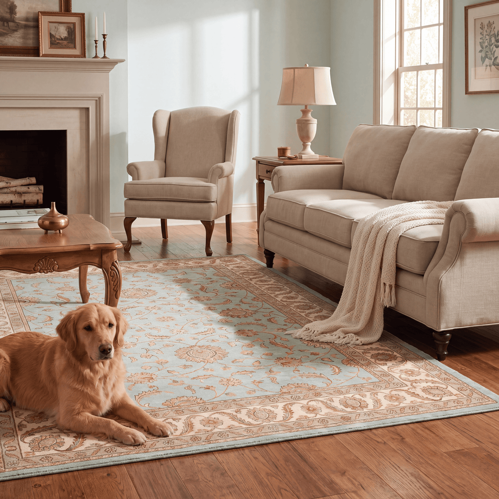 Cowparsley Traditional Distressed Medallion Teal Ivory Rust Washable Indoor Outdoor Entryway Rug - RugzellaDigital Print RugRugzellaRugzellaBBB531-RECT-24x47-60x120cmRGZLLA161021Rectangle2' x 3'11" (60x120 cm)RECTANGLE | Cowparsley rectangle livingroom