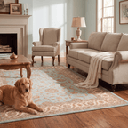 Cowparsley Traditional Distressed Medallion Teal Ivory Rust Washable Indoor Outdoor Entryway Rug - RugzellaDigital Print RugRugzellaRugzellaBBB531-RECT-24x47-60x120cmRGZLLA161021Rectangle2' x 3'11" (60x120 cm)RECTANGLE | Cowparsley rectangle livingroom