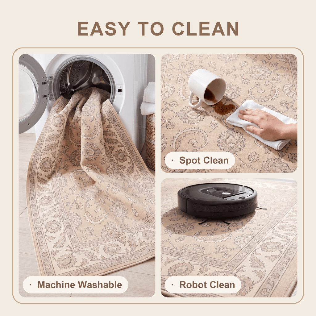Crag2 Distressed Medallion Traditional Beige Grey Blush Washable Indoor Outdoor Entryway Rug - RugzellaDigital Print RugRugzellaRugzellaBBB413-RECT-24x47-60x120cmRGZLLA119816Rectangle2' x 3'11" (60x120 cm)SHARED | Crag2 feature clean