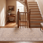 Crag2 Distressed Medallion Traditional Beige Grey Blush Washable Indoor Outdoor Entryway Rug - RugzellaDigital Print RugRugzellaRugzellaBBB413-RECT-24x47-60x120cmRGZLLA119816Rectangle2' x 3'11" (60x120 cm)RUNNER | Crag2 runner staircase