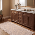 Crag2 Distressed Medallion Traditional Beige Grey Blush Washable Indoor Outdoor Entryway Rug - RugzellaDigital Print RugRugzellaRugzellaBBB413-RECT-24x47-60x120cmRGZLLA119816Rectangle2' x 3'11" (60x120 cm)RUNNER | Crag2 runner bathroom