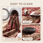 Cresswood Traditional Medallion Border Wine Olive Bone Washable Indoor Outdoor Entryway Rug - RugzellaDigital Print RugRugzellaRugzellaBBB533-RECT-24x47-60x120cmRGZLLA161356Rectangle2' x 3'11" (60x120 cm)SHARED | Cresswood feature clean
