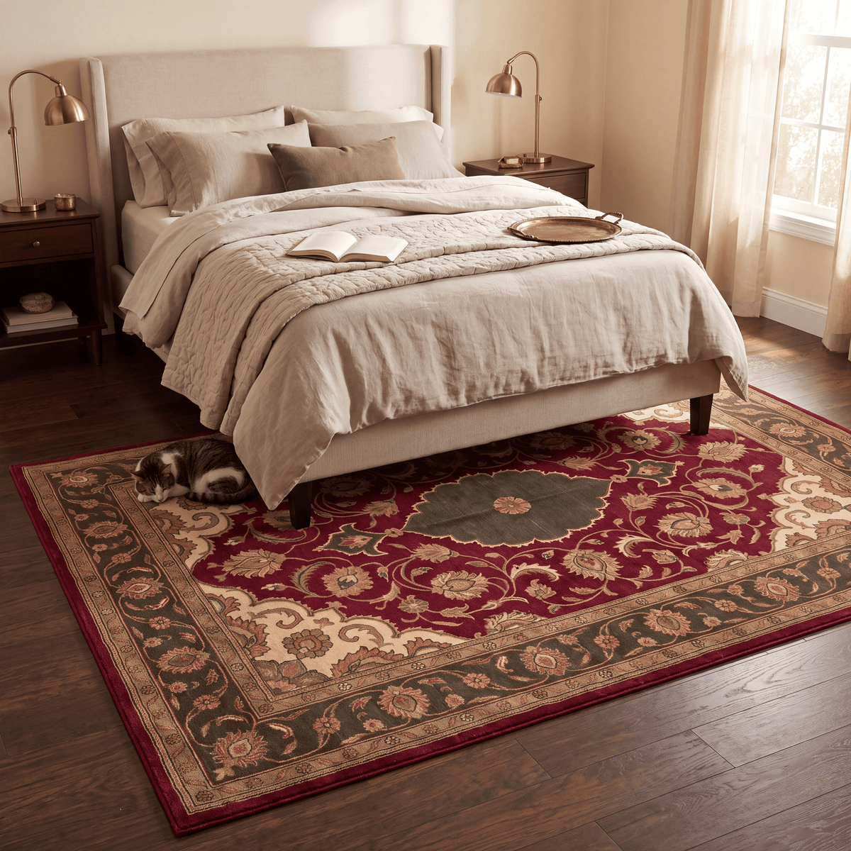 Cresswood Traditional Medallion Border Wine Olive Bone Washable Indoor Outdoor Entryway Rug - RugzellaDigital Print RugRugzellaRugzellaBBB533-RECT-24x47-60x120cmRGZLLA161356Rectangle2' x 3'11" (60x120 cm)RECTANGLE | Cresswood rectangle bedroom