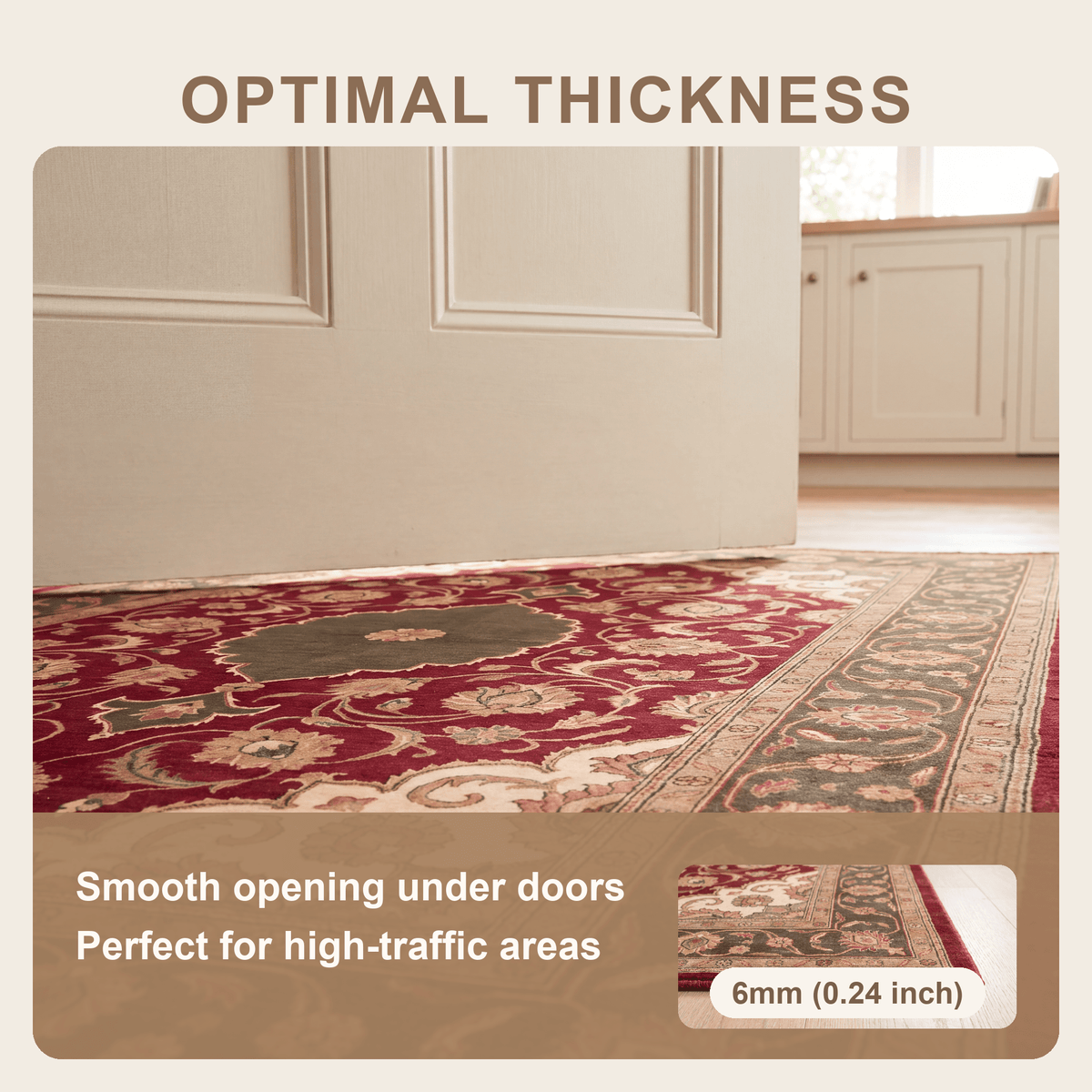 Cresswood Traditional Medallion Border Wine Olive Bone Washable Indoor Outdoor Entryway Rug - RugzellaDigital Print RugRugzellaRugzellaBBB533-RECT-24x47-60x120cmRGZLLA161356Rectangle2' x 3'11" (60x120 cm)SHARED | Cresswood feature thickness