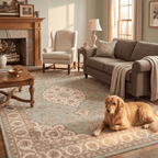 Crowberry Traditional Medallion Border Sage Ivory Rose Washable Indoor Outdoor Entryway Rug - RugzellaDigital Print RugRugzellaRugzellaBBB534-RECT-24x47-60x120cmRGZLLA161691Rectangle2' x 3'11" (60x120 cm)RECTANGLE | Crowberry rectangle livingroom