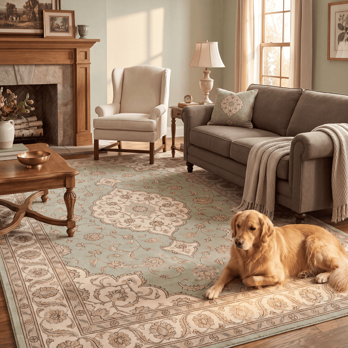 Crowberry Traditional Medallion Border Sage Ivory Rose Washable Indoor Outdoor Entryway Rug - RugzellaDigital Print RugRugzellaRugzellaBBB534-RECT-24x47-60x120cmRGZLLA161691Rectangle2' x 3'11" (60x120 cm)RECTANGLE | Crowberry rectangle livingroom