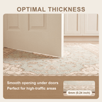 Crowberry Traditional Medallion Border Sage Ivory Rose Washable Indoor Outdoor Entryway Rug - RugzellaDigital Print RugRugzellaRugzellaBBB534-RECT-24x47-60x120cmRGZLLA161691Rectangle2' x 3'11" (60x120 cm)SHARED | Crowberry feature thickness