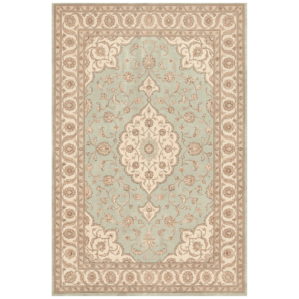 Crowberry Traditional Medallion Border Sage Ivory Rose Washable Indoor Outdoor Entryway Rug - RugzellaDigital Print RugRugzellaRugzellaBBB534-RECT-24x47-60x120cmRGZLLA161691Rectangle2' x 3'11" (60x120 cm)RECTANGLE | HERO | Crowberry rectangle