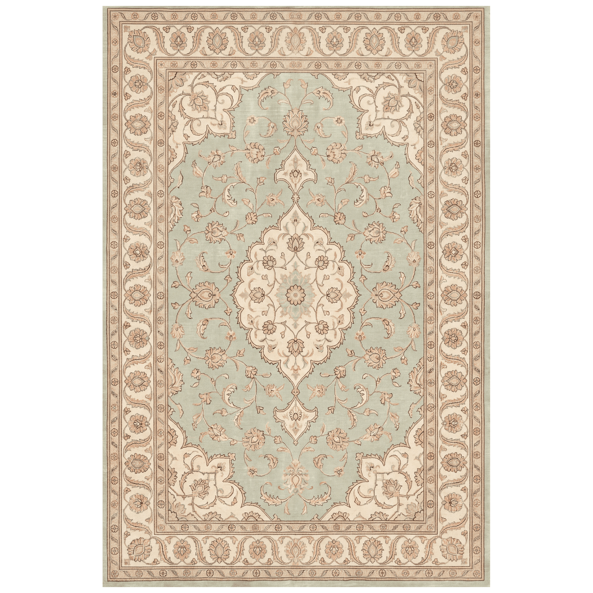 Crowberry Traditional Medallion Border Sage Ivory Rose Washable Indoor Outdoor Entryway Rug - RugzellaDigital Print RugRugzellaRugzellaBBB534-RECT-24x47-60x120cmRGZLLA161691Rectangle2' x 3'11" (60x120 cm)RECTANGLE | HERO | Crowberry rectangle