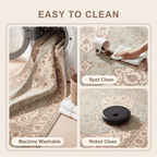 Crowberry Traditional Medallion Border Sage Ivory Rose Washable Indoor Outdoor Entryway Rug - RugzellaDigital Print RugRugzellaRugzellaBBB534-RECT-24x47-60x120cmRGZLLA161691Rectangle2' x 3'11" (60x120 cm)SHARED | Crowberry feature clean