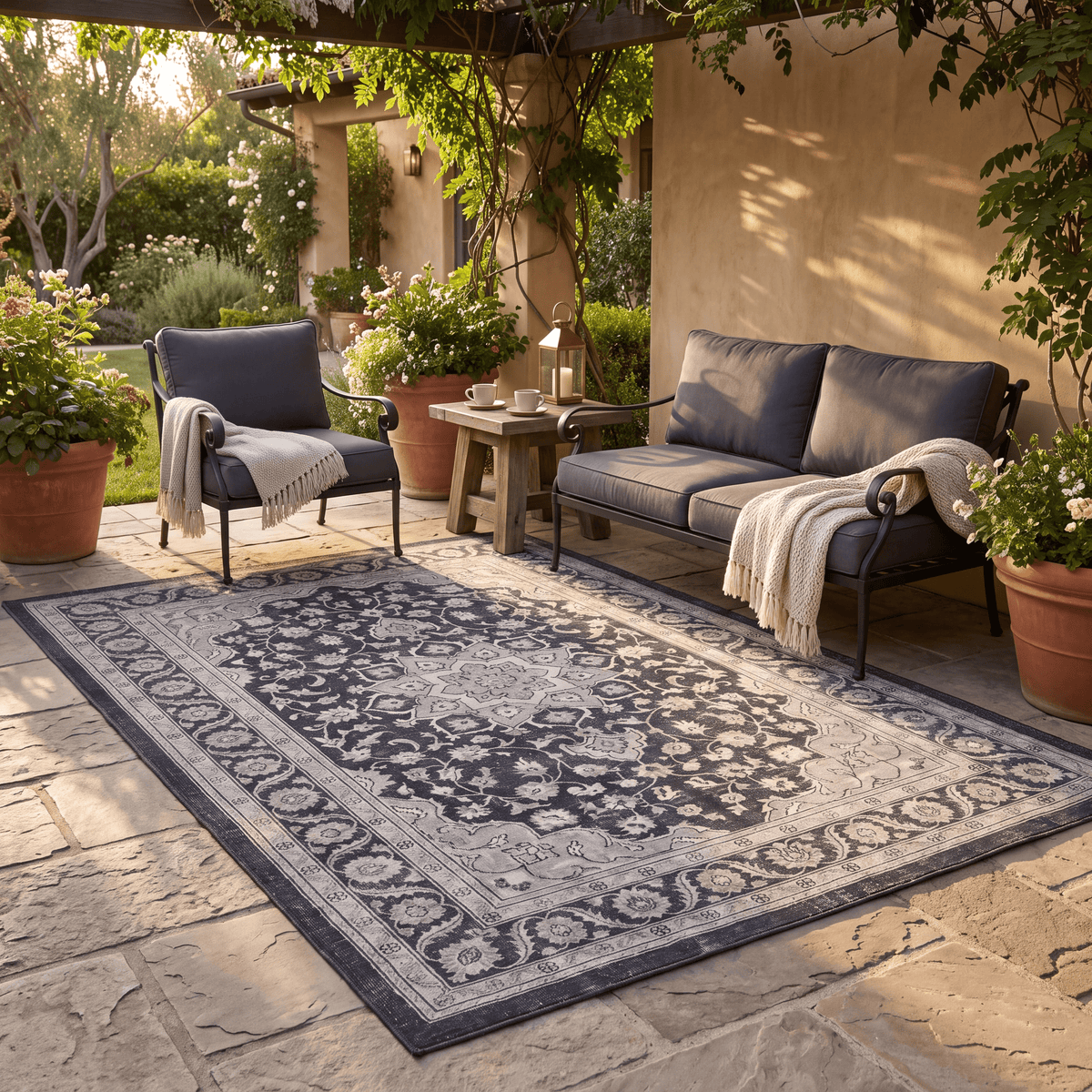 Cuckooflower Traditional Distressed Medallion Charcoal Pewter Ivory Washable Indoor Outdoor Entryway Rug - RugzellaDigital Print RugRugzellaRugzellaBBB535-RECT-24x47-60x120cmRGZLLA162026Rectangle2' x 3'11" (60x120 cm)RECTANGLE | Cuckooflower rectangle outdoor