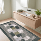 Current2 Modern Speckled Mosaic Dot Forest Green Moss Bone Washable Indoor Outdoor Rug - RugzellaDigital Print RugRugzellaRugzellaBBB387-RECT-24x47-60x120cmRGZLLA112446Rectangle2' x 3'11" (60x120 cm)RUNNER | Current2 runner bathroom