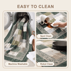 Current2 Modern Speckled Mosaic Dot Forest Green Moss Bone Washable Indoor Outdoor Rug - RugzellaDigital Print RugRugzellaRugzellaBBB387-RECT-24x47-60x120cmRGZLLA112446Rectangle2' x 3'11" (60x120 cm)SHARED | Current2 feature clean