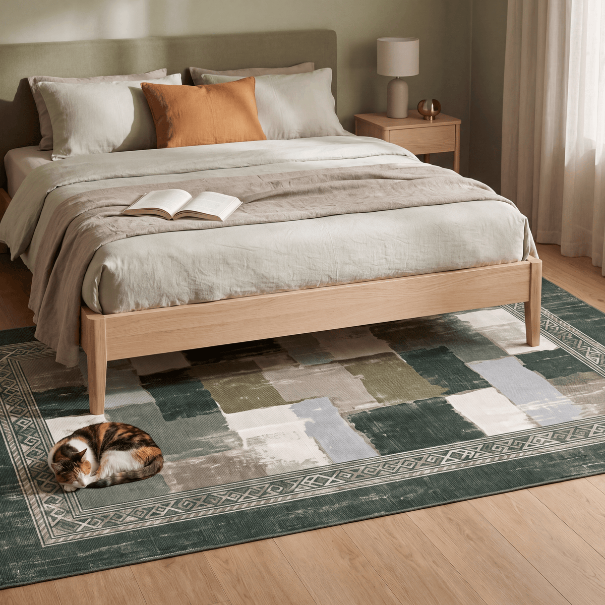 Current2 Modern Speckled Mosaic Dot Forest Green Moss Bone Washable Indoor Outdoor Rug - RugzellaDigital Print RugRugzellaRugzellaBBB387-RECT-24x47-60x120cmRGZLLA112446Rectangle2' x 3'11" (60x120 cm)RECTANGLE | Current2 rectangle bedroom