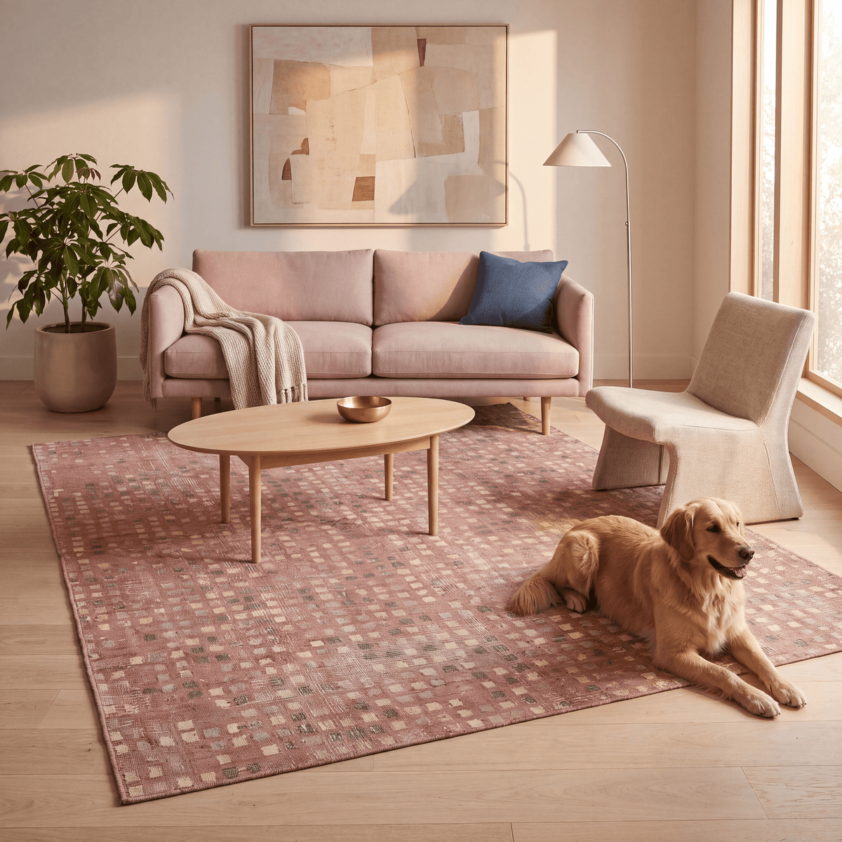 Cyclamen Modern Speckled Mosaic Dot Washable Indoor Outdoor Clay Rose Ash Grey Entryway Rug - RugzellaDigital Print RugRugzellaRugzellaBBB537-RECT-24x47-60x120cmRGZLLA162696Rectangle2' x 3'11" (60x120 cm)RECTANGLE | Cyclamen rectangle livingroom