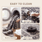 Daisywood Traditional Floral Overdyed Charcoal Pewter Ivory Washable Indoor Outdoor Entryway Rug - RugzellaDigital Print RugRugzellaRugzellaBBB540-RECT-24x47-60x120cmRGZLLA163366Rectangle2' x 3'11" (60x120 cm)SHARED | Daisywood feature clean