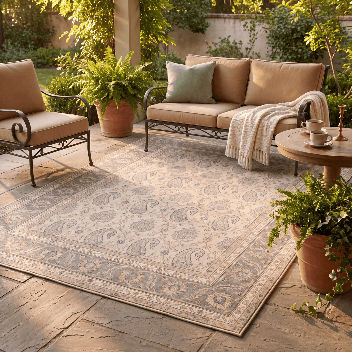 Deadnettle Traditional Floral Border Beige Grey Blush Cream Washable Indoor Outdoor Entryway Rug - RugzellaDigital Print RugRugzellaRugzellaBBB542-RECT-24x47-60x120cmRGZLLA164036Rectangle2' x 3'11" (60x120 cm)RECTANGLE | Deadnettle rectangle outdoor