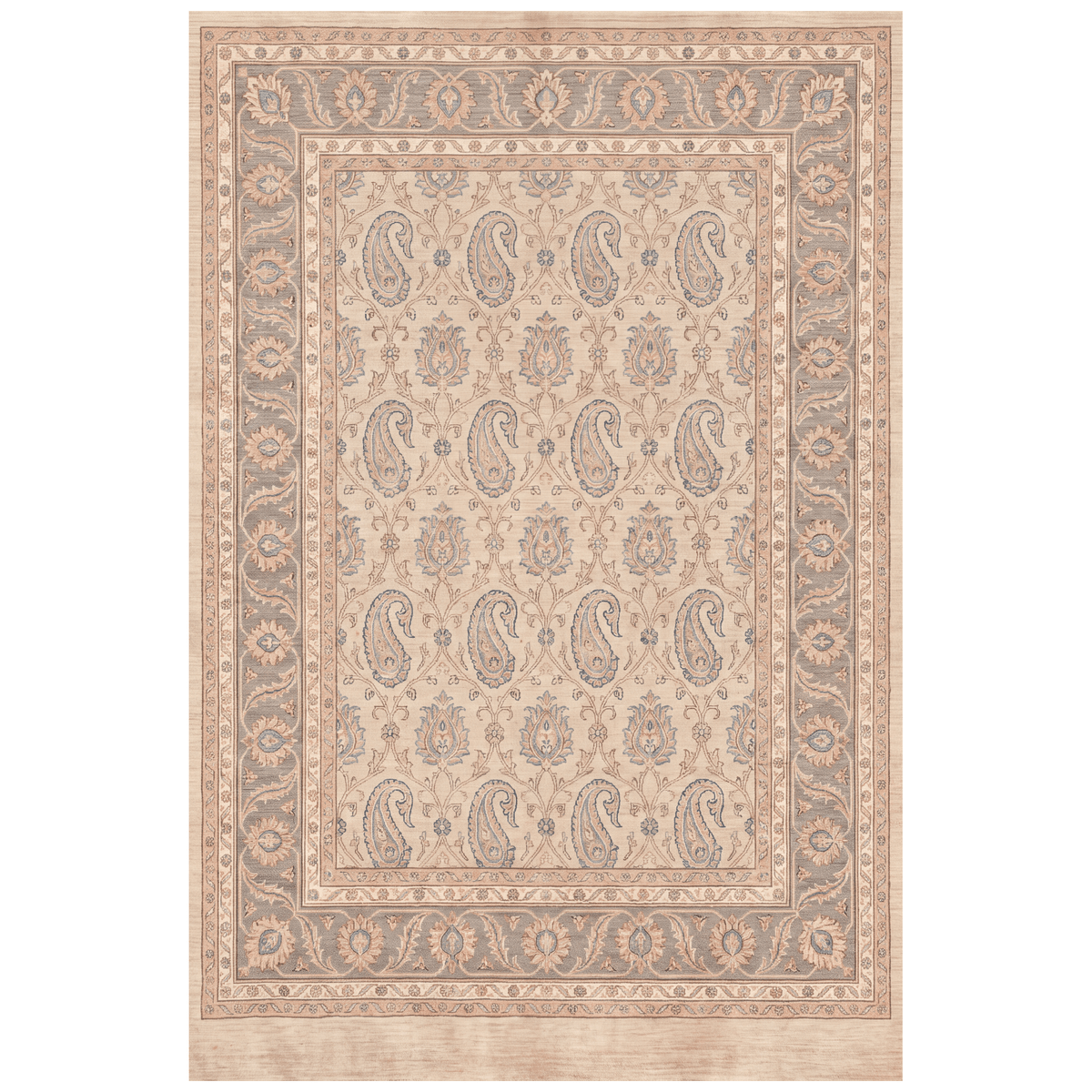 Deadnettle Traditional Floral Border Beige Grey Blush Cream Washable Indoor Outdoor Entryway Rug - RugzellaDigital Print RugRugzellaRugzellaBBB542-RECT-24x47-60x120cmRGZLLA164036Rectangle2' x 3'11" (60x120 cm)RECTANGLE | HERO | Deadnettle rectangle