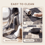 Deanwood Modern Speckled Mosaic Dot, Charcoal Ink and Ecru, Washable Indoor Outdoor, Entryway Rug - RugzellaDigital Print RugRugzellaRugzellaBBB444-RECT-24x47-60x120cmRGZLLA126516Rectangle2' x 3'11" (60x120 cm)SHARED | Deanwood feature clean