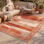 Dewberry Modern Brushstroke Stripe Rust Ember Sand Washable Indoor Outdoor Entryway Rug - RugzellaDigital Print RugRugzellaRugzellaBBB543-RECT-24x47-60x120cmRGZLLA164371Rectangle2' x 3'11" (60x120 cm)RECTANGLE | Dewberry rectangle outdoor