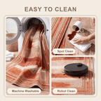 Dewberry Modern Brushstroke Stripe Rust Ember Sand Washable Indoor Outdoor Entryway Rug - RugzellaDigital Print RugRugzellaRugzellaBBB543-RECT-24x47-60x120cmRGZLLA164371Rectangle2' x 3'11" (60x120 cm)SHARED | Dewberry feature clean