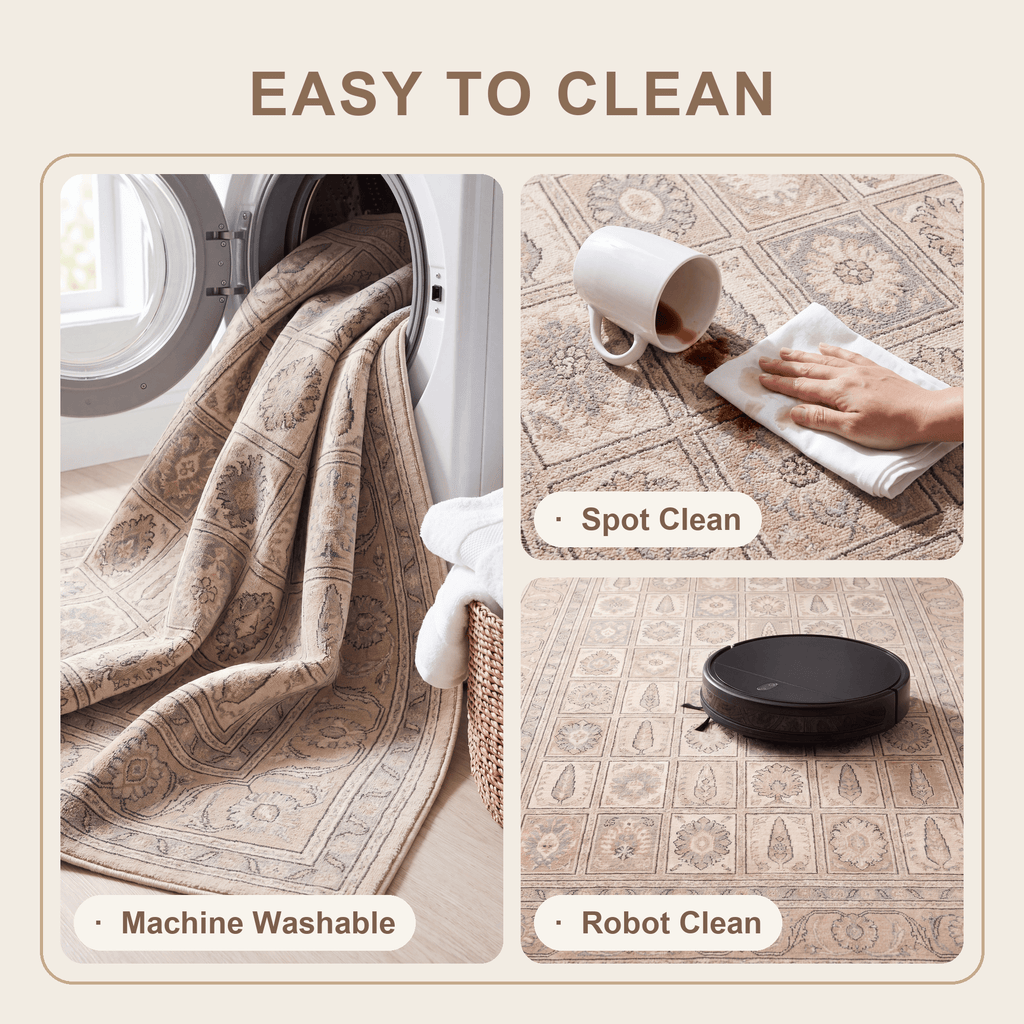 Doverdale Traditional Oriental Style Medallion Beige Grey Blush Cream Washable Indoor Outdoor Entryway Rug - RugzellaDigital Print RugRugzellaRugzellaBBB448-RECT-24x47-60x120cmRGZLLA126851Rectangle2' x 3'11" (60x120 cm)SHARED | Doverdale feature clean