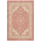 Downs2 Traditional Medallion Border Rose Pink Cream Washable Indoor Outdoor Rug - RugzellaDigital Print RugRugzellaRugzellaBBB415-RECT-24x47-60x120cmRGZLLA120151Rectangle2' x 3'11" (60x120 cm)RECTANGLE | HERO | Downs2 rectangle