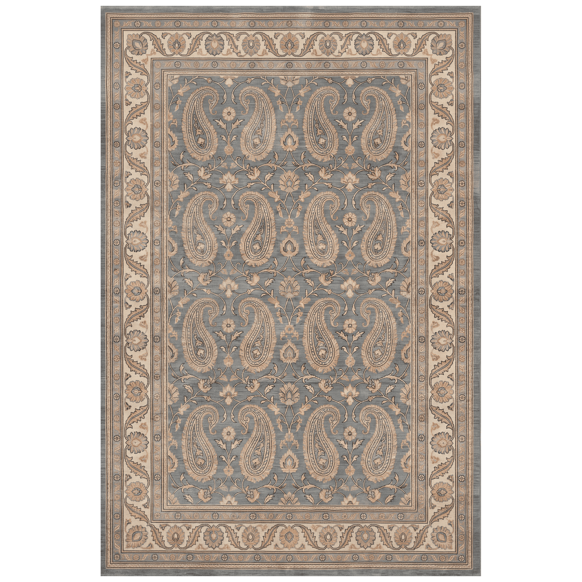 Eddy2 Traditional Floral Border Slate Gray Bone Gold Washable Indoor Outdoor Entryway Rug - RugzellaDigital Print RugRugzellaRugzellaBBB388-RECT-24x47-60x120cmRGZLLA112781Rectangle2' x 3'11" (60x120 cm)RECTANGLE | HERO | Eddy2 rectangle