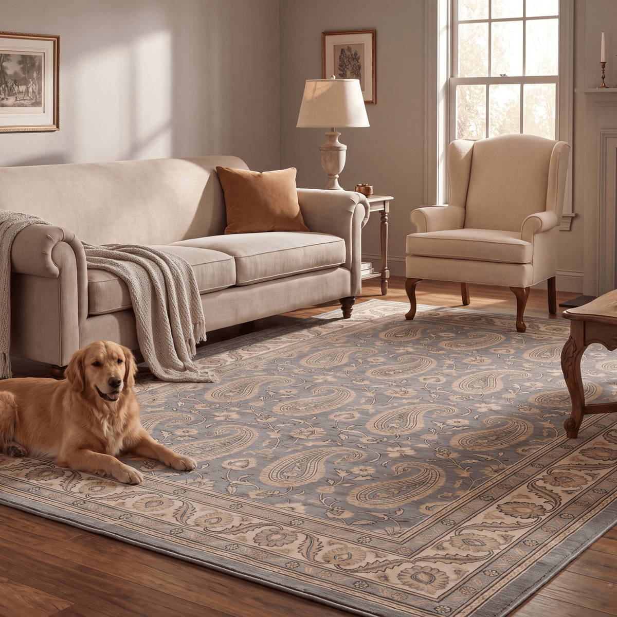 Eddy2 Traditional Floral Border Slate Gray Bone Gold Washable Indoor Outdoor Entryway Rug - RugzellaDigital Print RugRugzellaRugzellaBBB388-RECT-24x47-60x120cmRGZLLA112781Rectangle2' x 3'11" (60x120 cm)RECTANGLE | Eddy2 rectangle livingroom