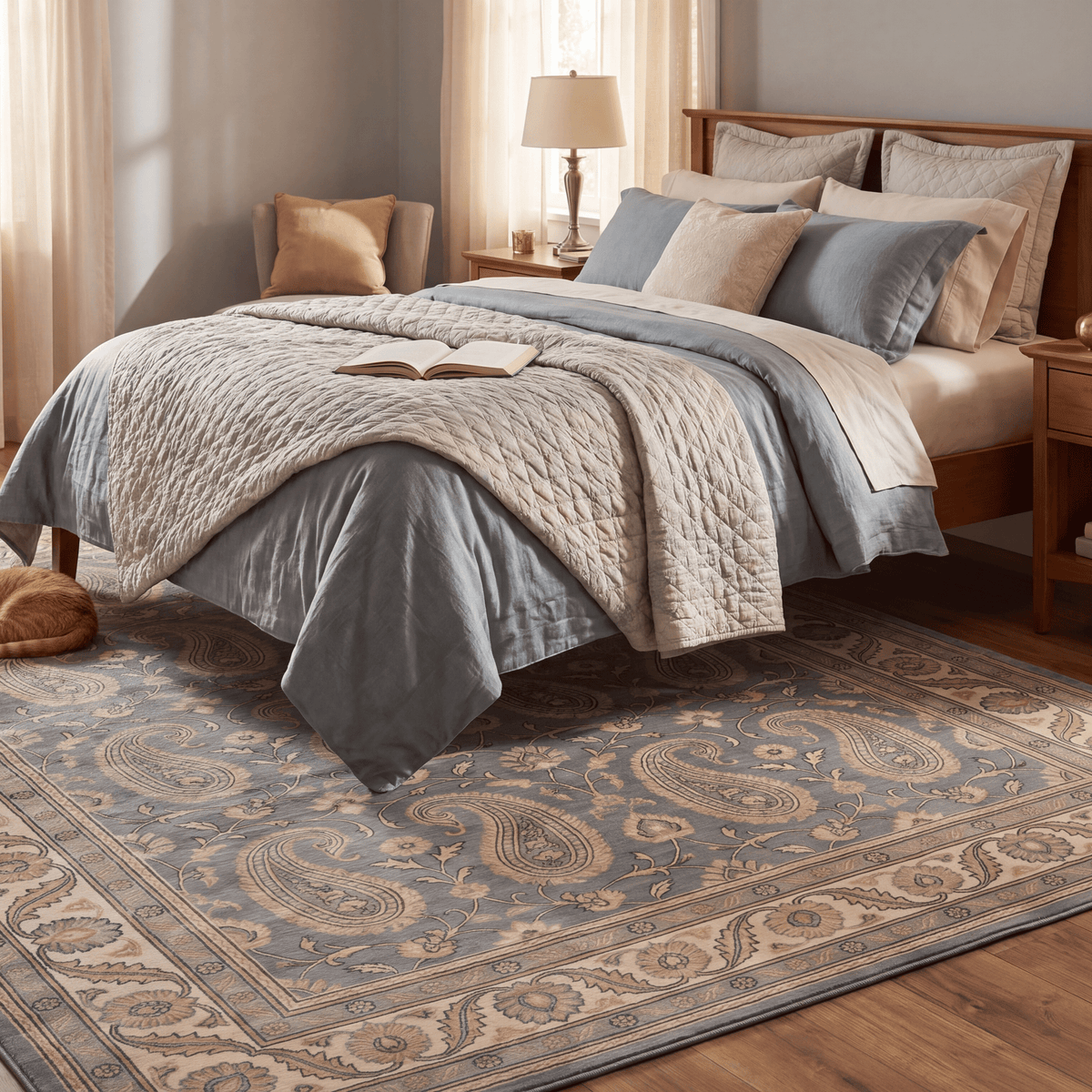 Eddy2 Traditional Floral Border Slate Gray Bone Gold Washable Indoor Outdoor Entryway Rug - RugzellaDigital Print RugRugzellaRugzellaBBB388-RECT-24x47-60x120cmRGZLLA112781Rectangle2' x 3'11" (60x120 cm)RECTANGLE | Eddy2 rectangle bedroom