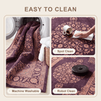 Ember2 Traditional Medallion Persian Style Aubergine Rose Ivory Washable Indoor Outdoor Rug - RugzellaDigital Print RugRugzellaRugzellaBBB380-RECT-24x47-60x120cmRGZLLA110436Rectangle2' x 3'11" (60x120 cm)SHARED | Ember2 feature clean