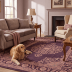 Ember2 Traditional Medallion Persian Style Aubergine Rose Ivory Washable Indoor Outdoor Rug - RugzellaDigital Print RugRugzellaRugzellaBBB380-RECT-24x47-60x120cmRGZLLA110436Rectangle2' x 3'11" (60x120 cm)RECTANGLE | Ember2 rectangle livingroom