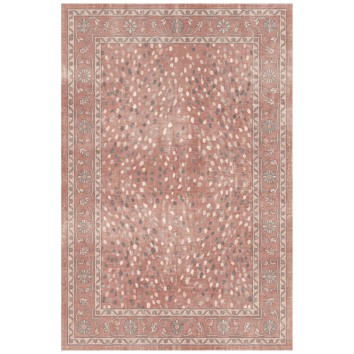 Fell2 Modern Speckled Mosaic Dot Clay Rose Ash Washable Indoor Outdoor Rug - RugzellaDigital Print RugRugzellaRugzellaBBB416-RECT-24x47-60x120cmRGZLLA120486Rectangle2' x 3'11" (60x120 cm)RECTANGLE | HERO | Fell2 rectangle