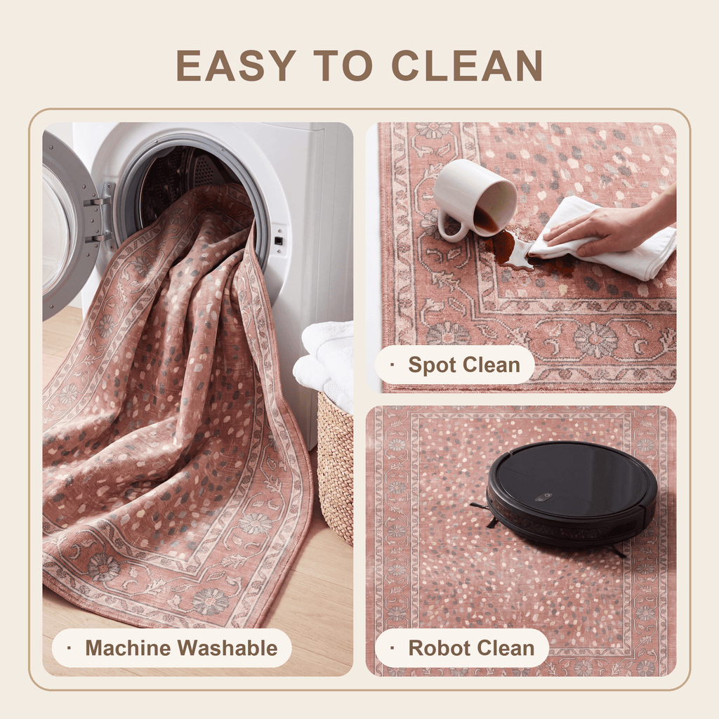 Fell2 Modern Speckled Mosaic Dot Clay Rose Ash Washable Indoor Outdoor Rug - RugzellaDigital Print RugRugzellaRugzellaBBB416-RECT-24x47-60x120cmRGZLLA120486Rectangle2' x 3'11" (60x120 cm)SHARED | Fell2 feature clean