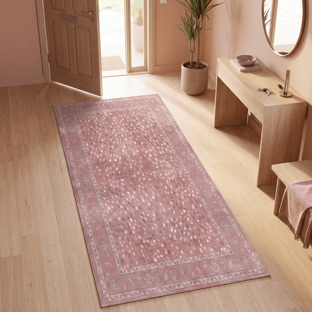 Fell2 Modern Speckled Mosaic Dot Clay Rose Ash Washable Indoor Outdoor Rug - RugzellaDigital Print RugRugzellaRugzellaBBB416-RECT-24x47-60x120cmRGZLLA120486Rectangle2' x 3'11" (60x120 cm)RUNNER | Fell2 runner entryway