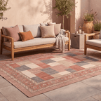 Fen2 Modern Speckled Mosaic Dot Clay Rose Ash Washable Indoor Outdoor Rug - RugzellaDigital Print RugRugzellaRugzellaBBB417-RECT-24x47-60x120cmRGZLLA120821Rectangle2' x 3'11" (60x120 cm)RECTANGLE | Fen2 rectangle outdoor