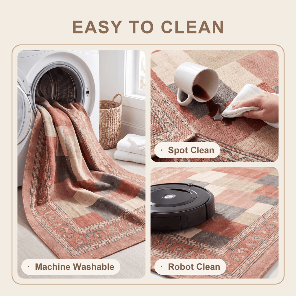 Fen2 Modern Speckled Mosaic Dot Clay Rose Ash Washable Indoor Outdoor Rug - RugzellaDigital Print RugRugzellaRugzellaBBB417-RECT-24x47-60x120cmRGZLLA120821Rectangle2' x 3'11" (60x120 cm)SHARED | Fen2 feature clean